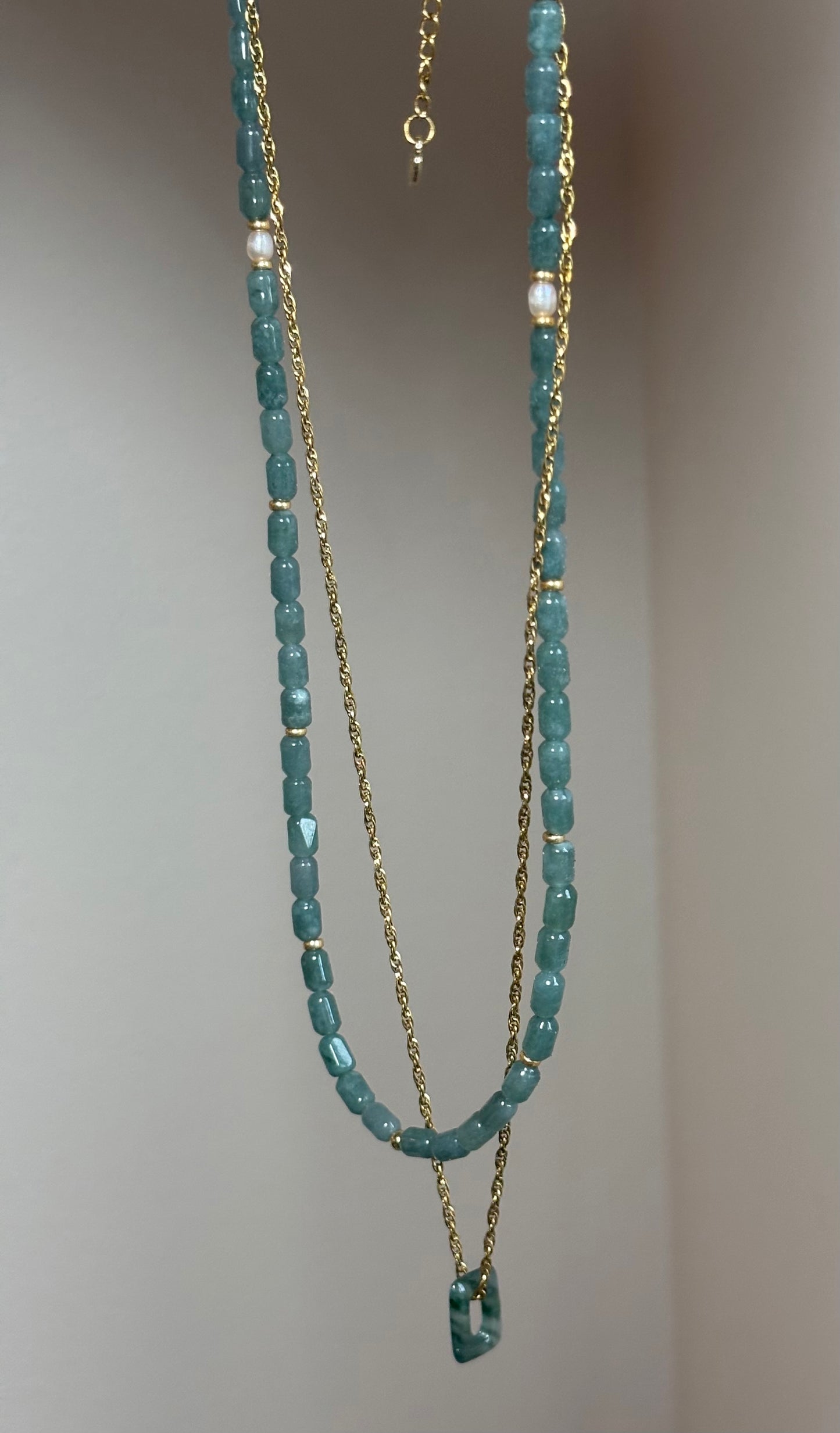 Jade Layered Charm Necklace