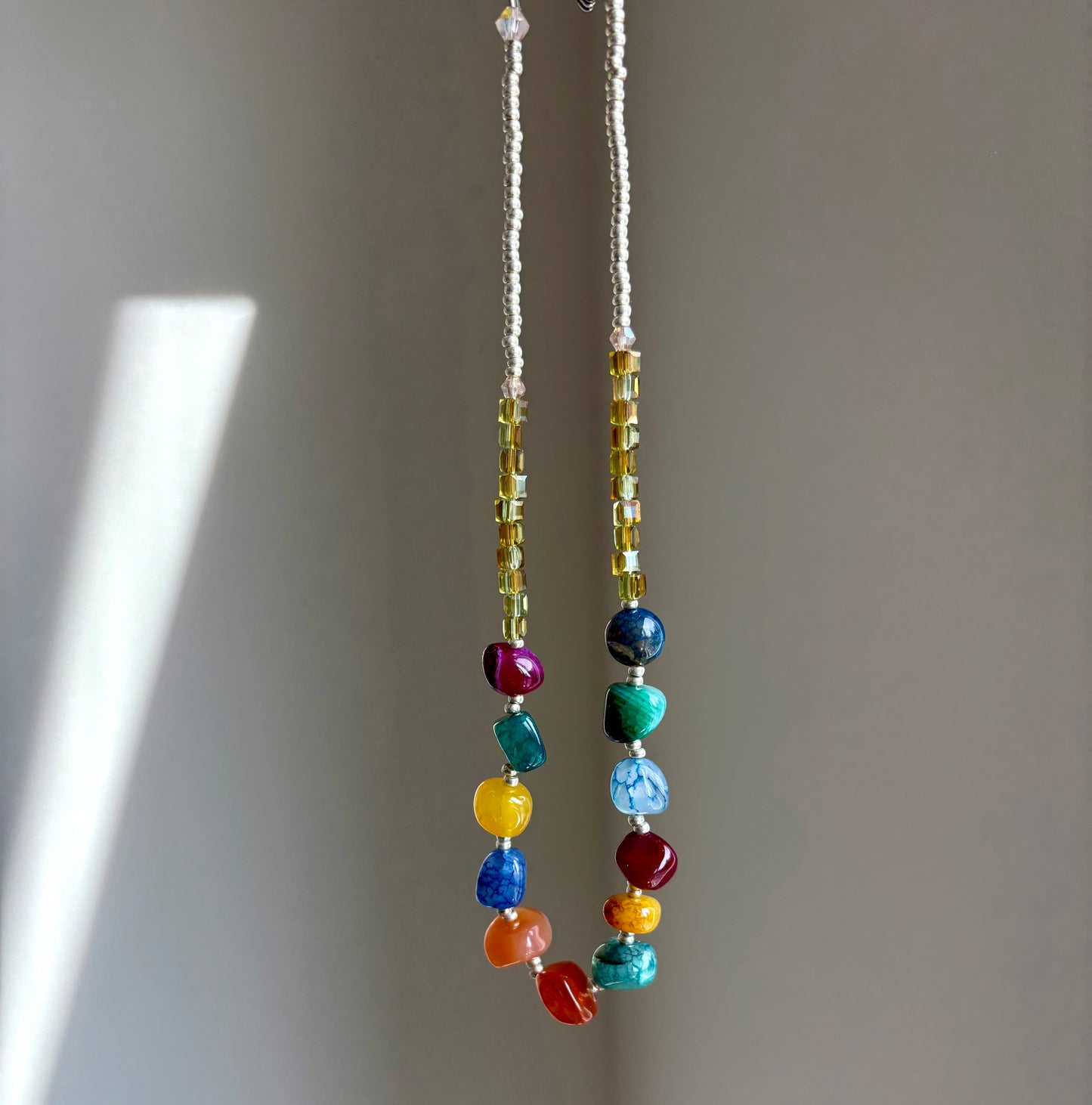 Colorful Stone Beaded Necklace – Bold Multi-Stone Choker