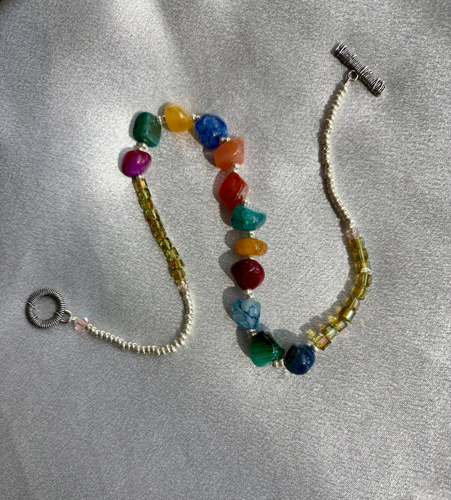 Colorful Stone Beaded Necklace – Bold Multi-Stone Choker