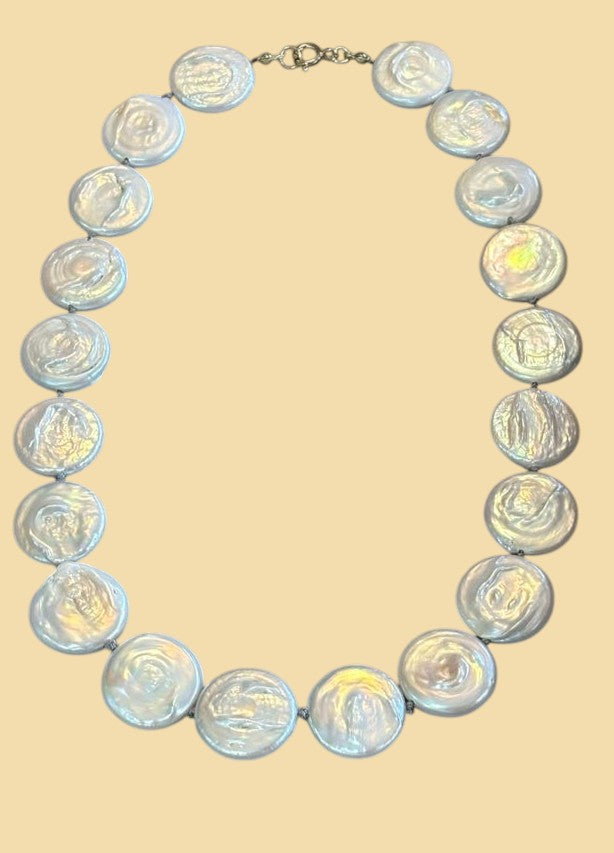 "Morning Dew" Silk-knot Freshwater Pearl Necklace, 14K Gold Filled Clasp