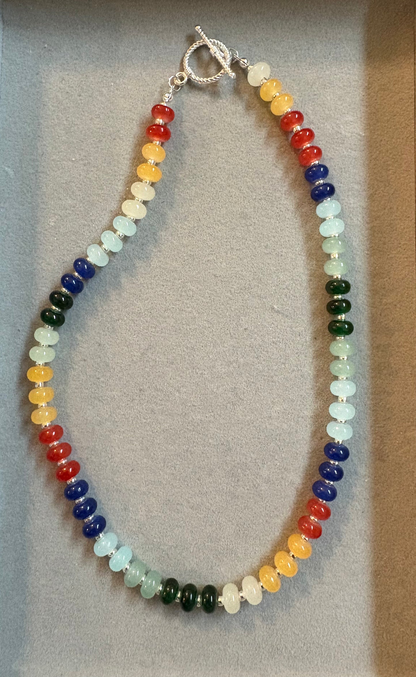 Multi-color glass bead necklace