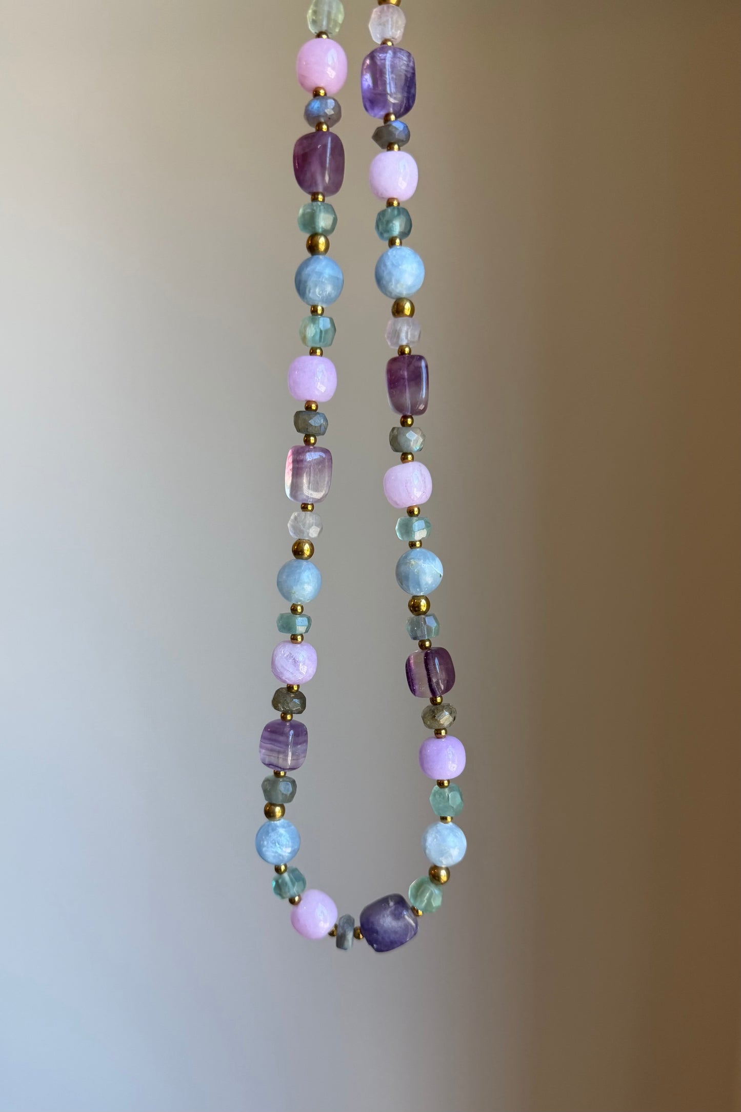 Secret Garden Necklace | Fluorite, Chalcedony & Aquamarine Gemstone Necklace