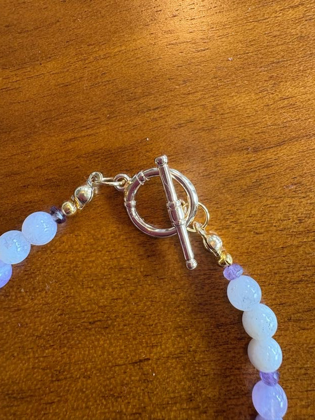 Sugar Plum Bracelet – Purple Opal & Amethyst, 18K Gold Toggle Clasp | 7in or 8in