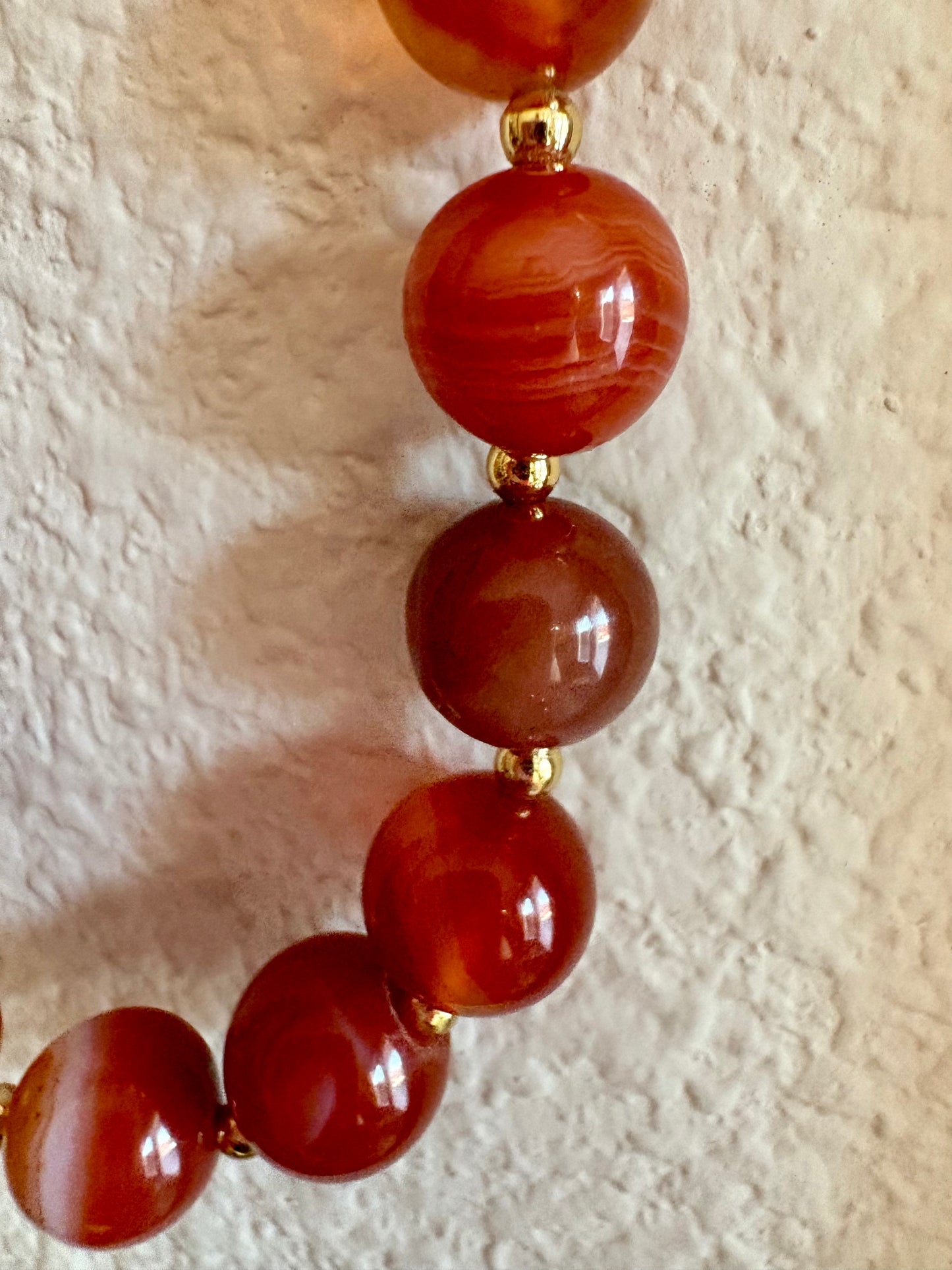Carnelian Gemstone Necklace – 17.5" with 18K Gold-Filled Beads & Gold Filled Toggle Clasp