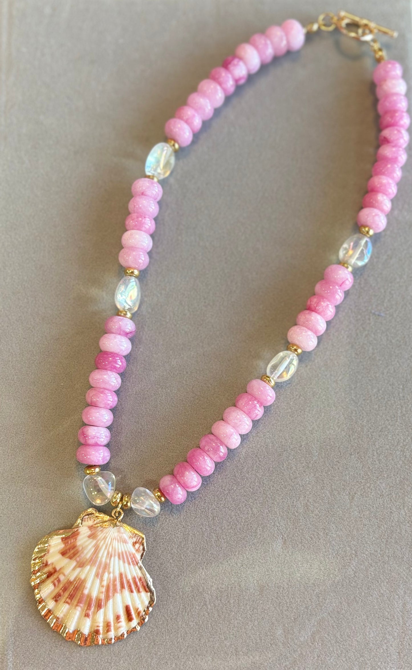 Pink Seashell Jade Necklace