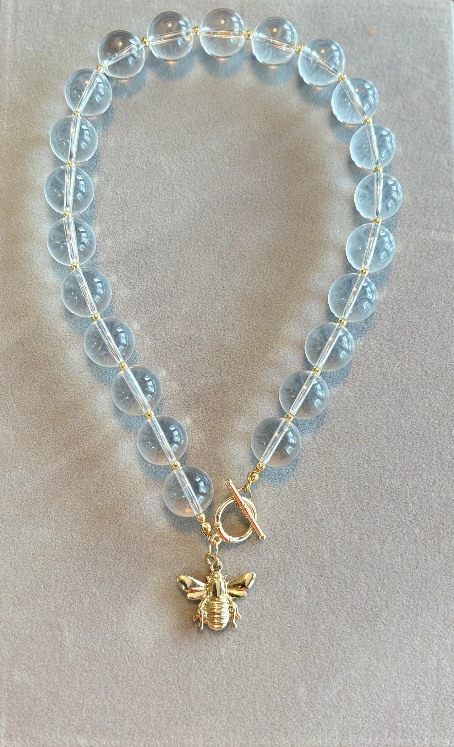 Quartz Bee Necklace