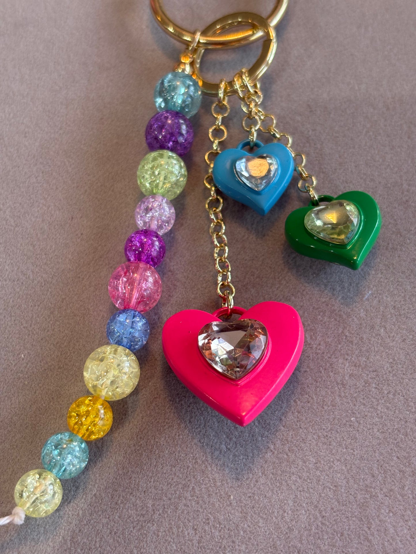 Rainbow Heart Carabiner Bag Charm