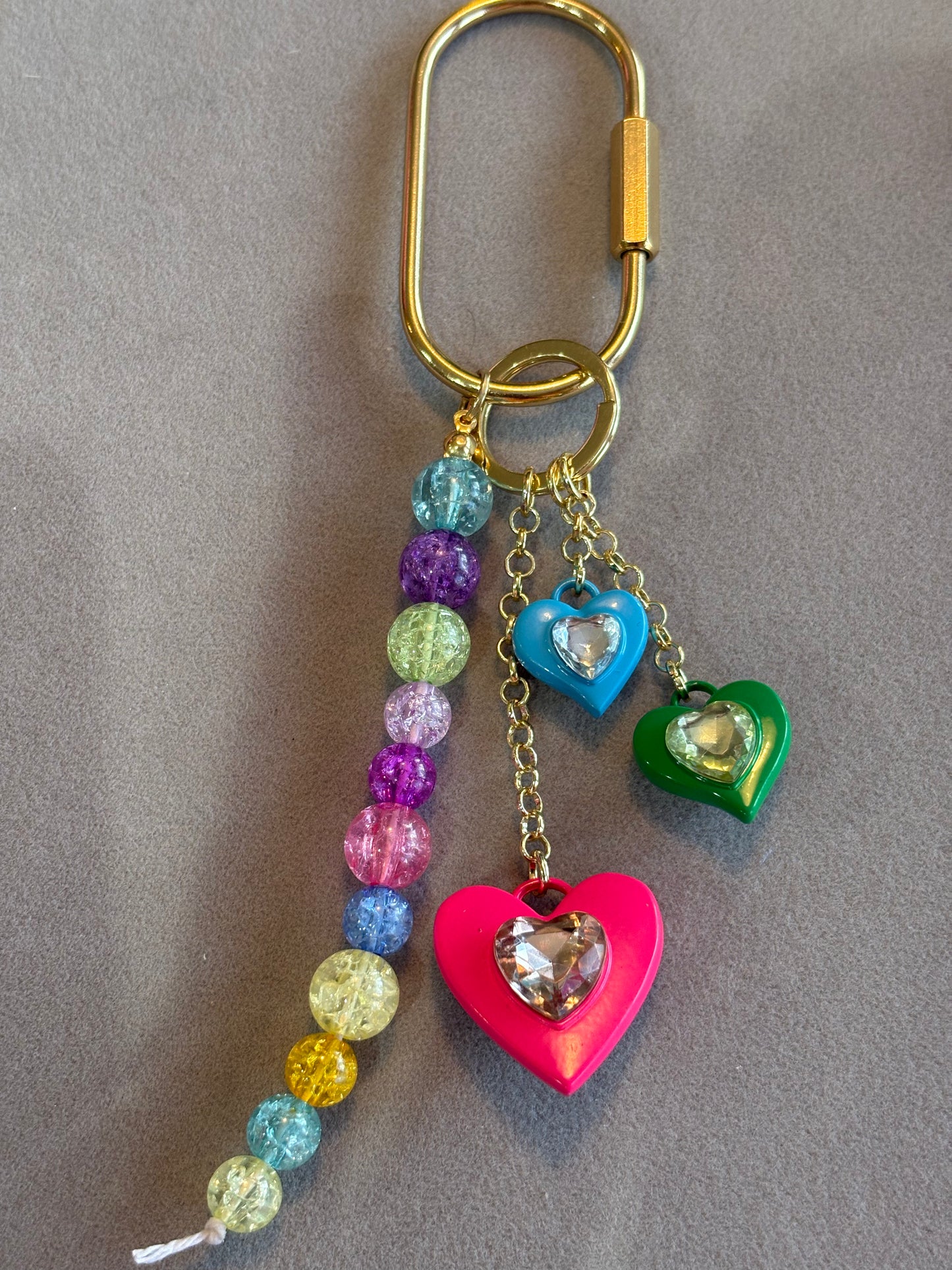 Rainbow Heart Carabiner Bag Charm