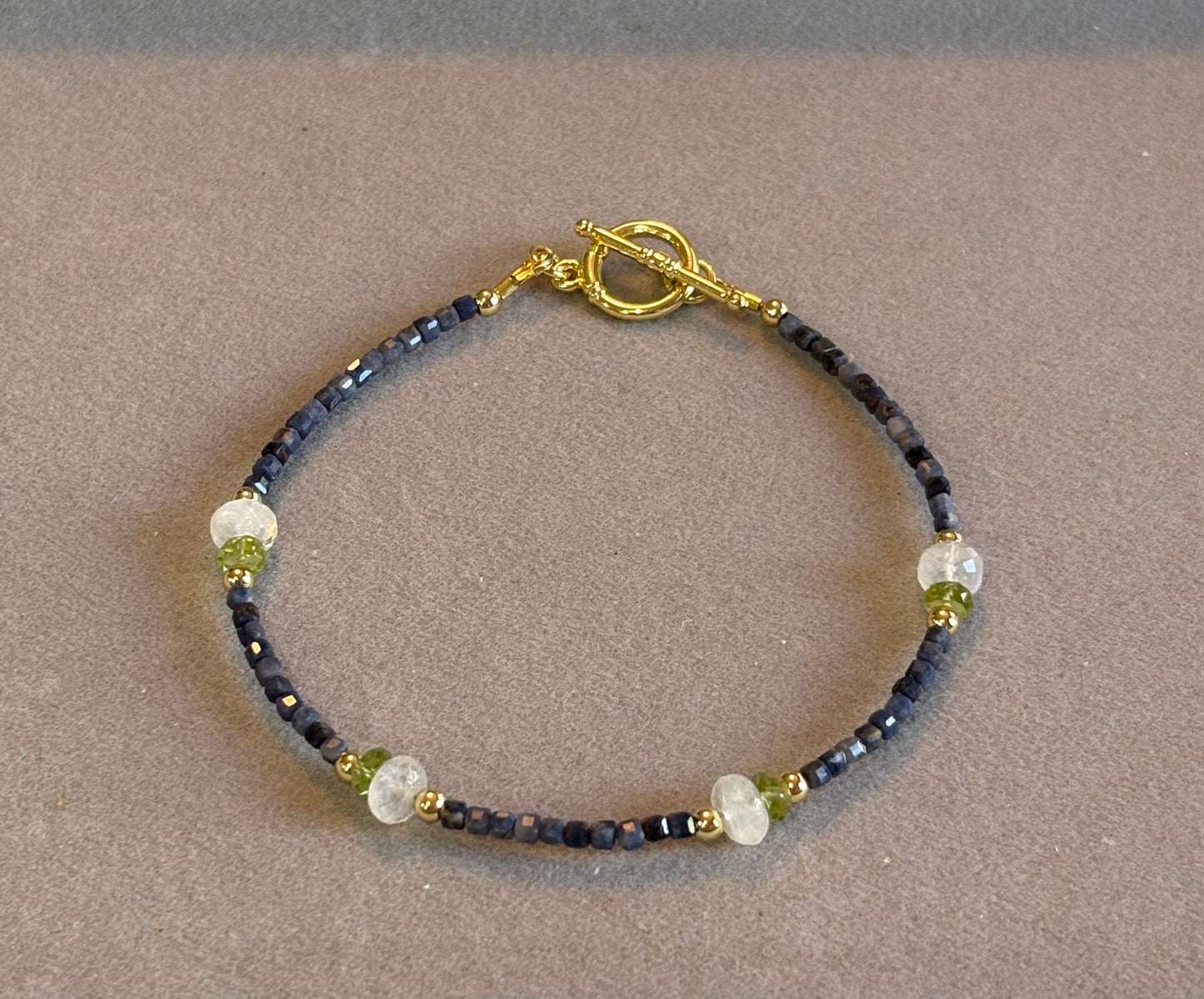 Sapphire Moonstone Peridot Bracelet
