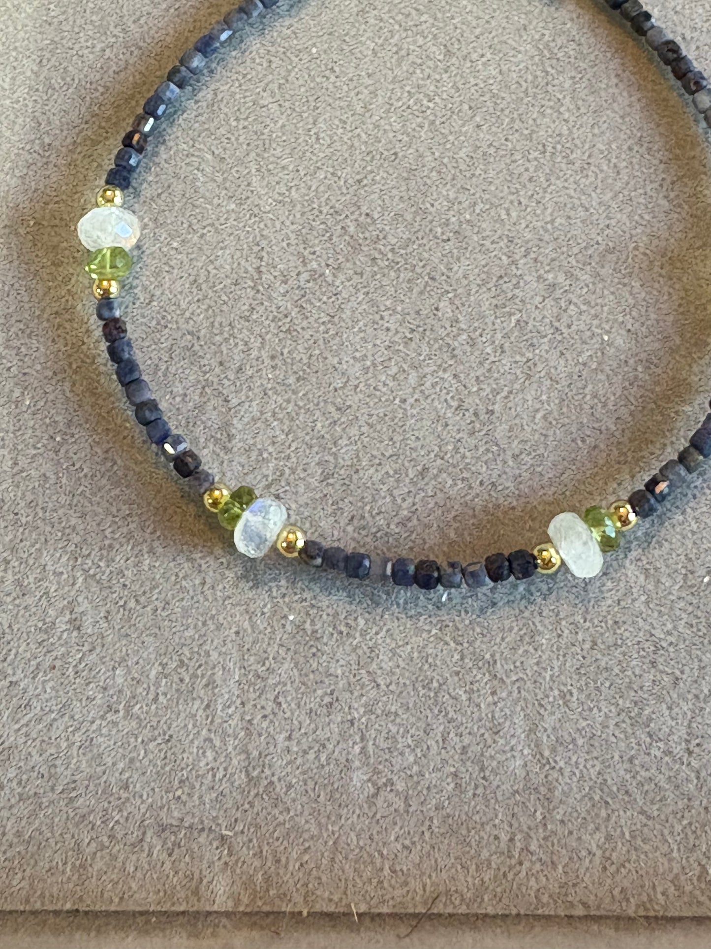 Sapphire Moonstone Peridot Bracelet