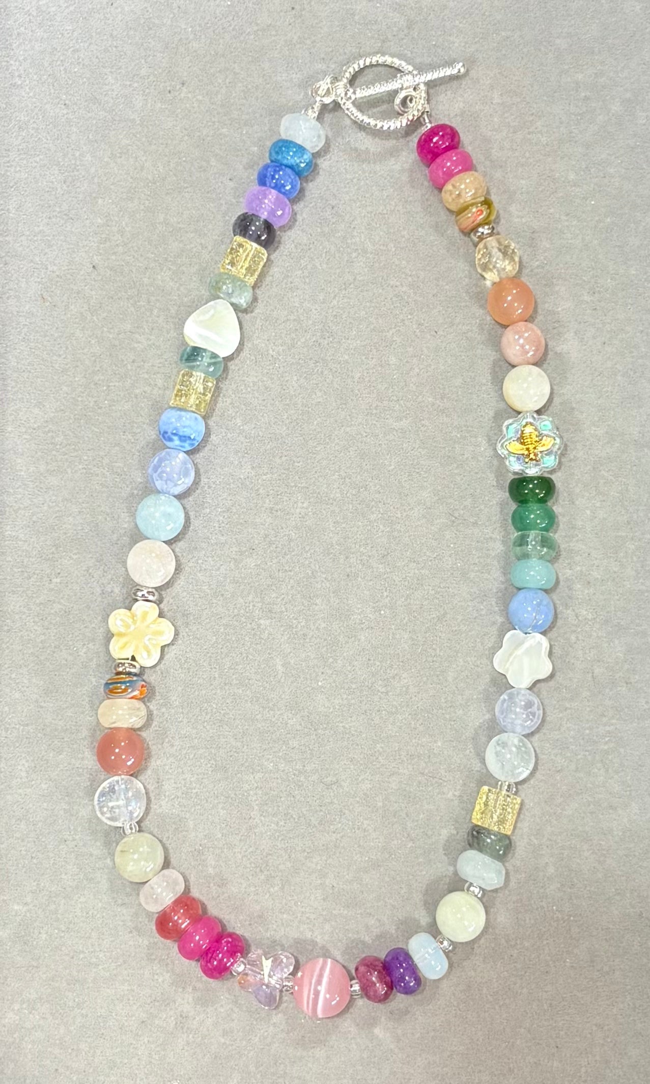 Happy Little Accidents- Rainbow Jade and Mixed Gemstone Necklace