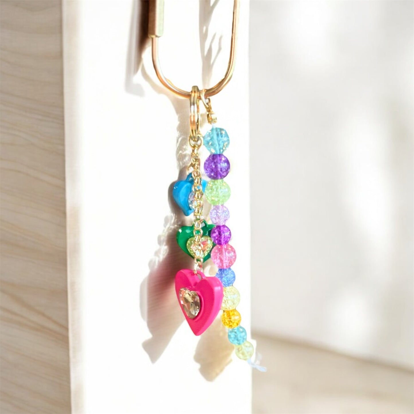 Rainbow Heart Carabiner Bag Charm