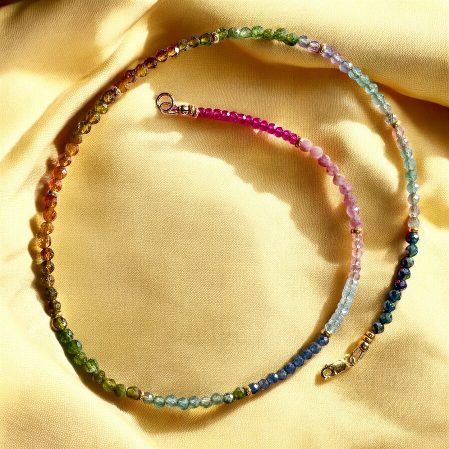 Tourmaline, Sapphire, Ruby + Topaz Twinkle Necklace
