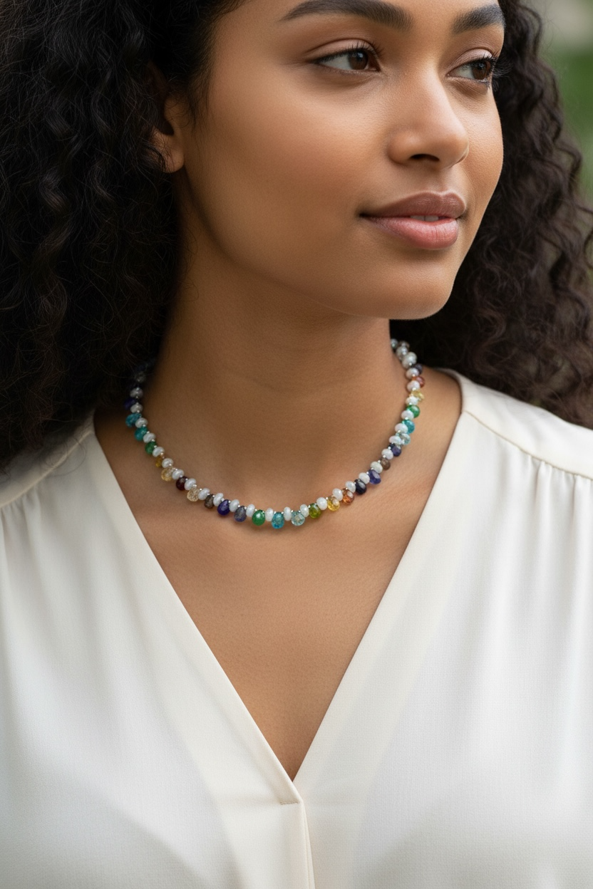 Collected Gems Necklace | Moonstone & Multicolor Gemstone Necklace