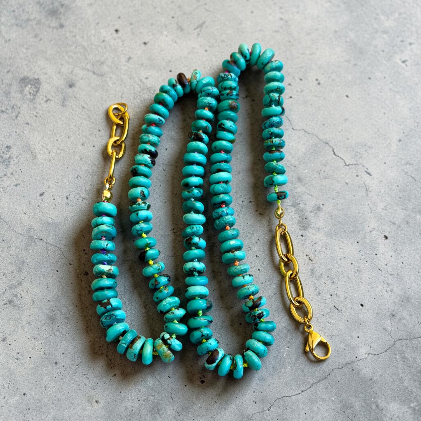 Desert Confetti Necklace | Kingman Turquoise Hand-Knotted Necklace