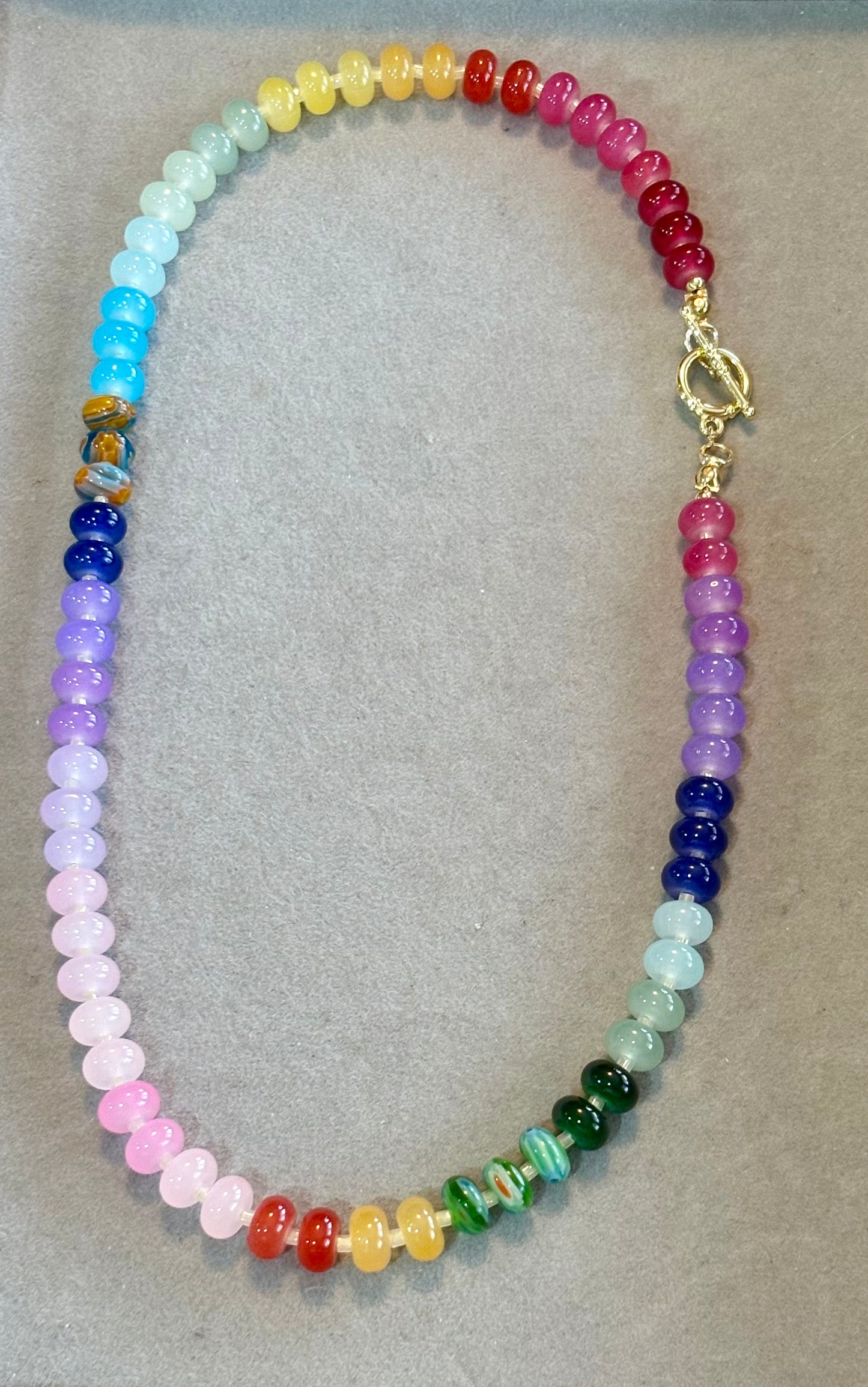 "Chasing Rainbows" Rainbow Mixed Gemstone Necklaces