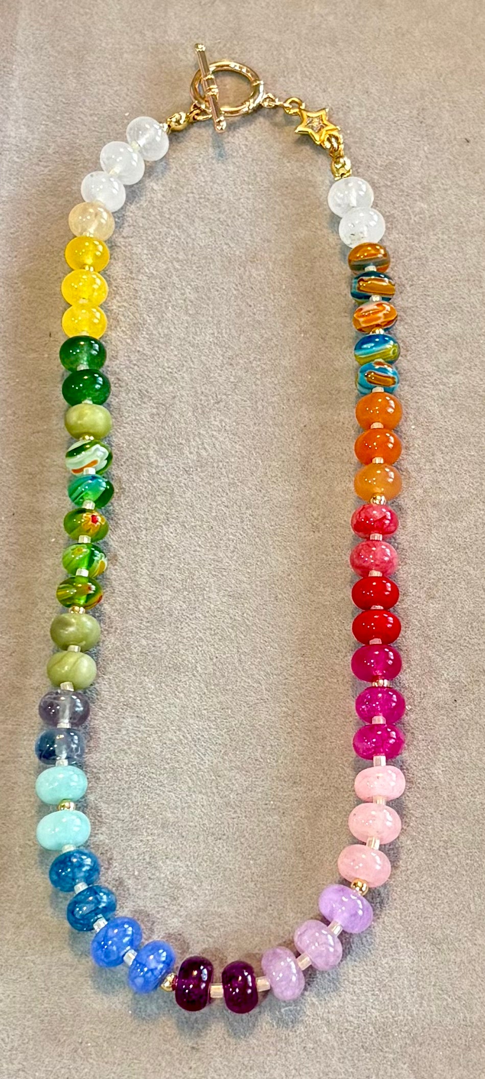 "Chasing Rainbows" Rainbow Mixed Gemstone Necklaces