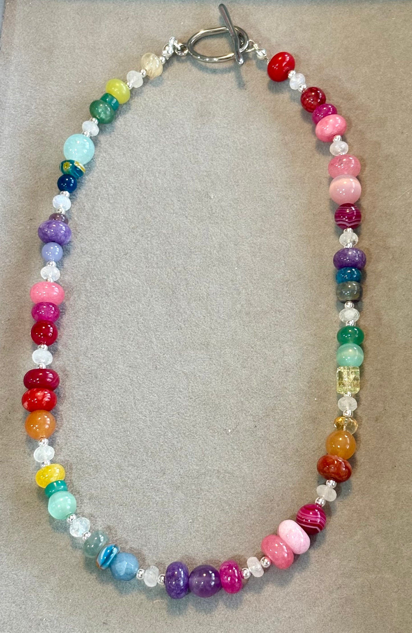 "Chasing Rainbows" Rainbow Mixed Gemstone Necklaces