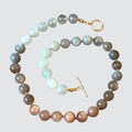 Peach Moonstone Silk Knot Necklace