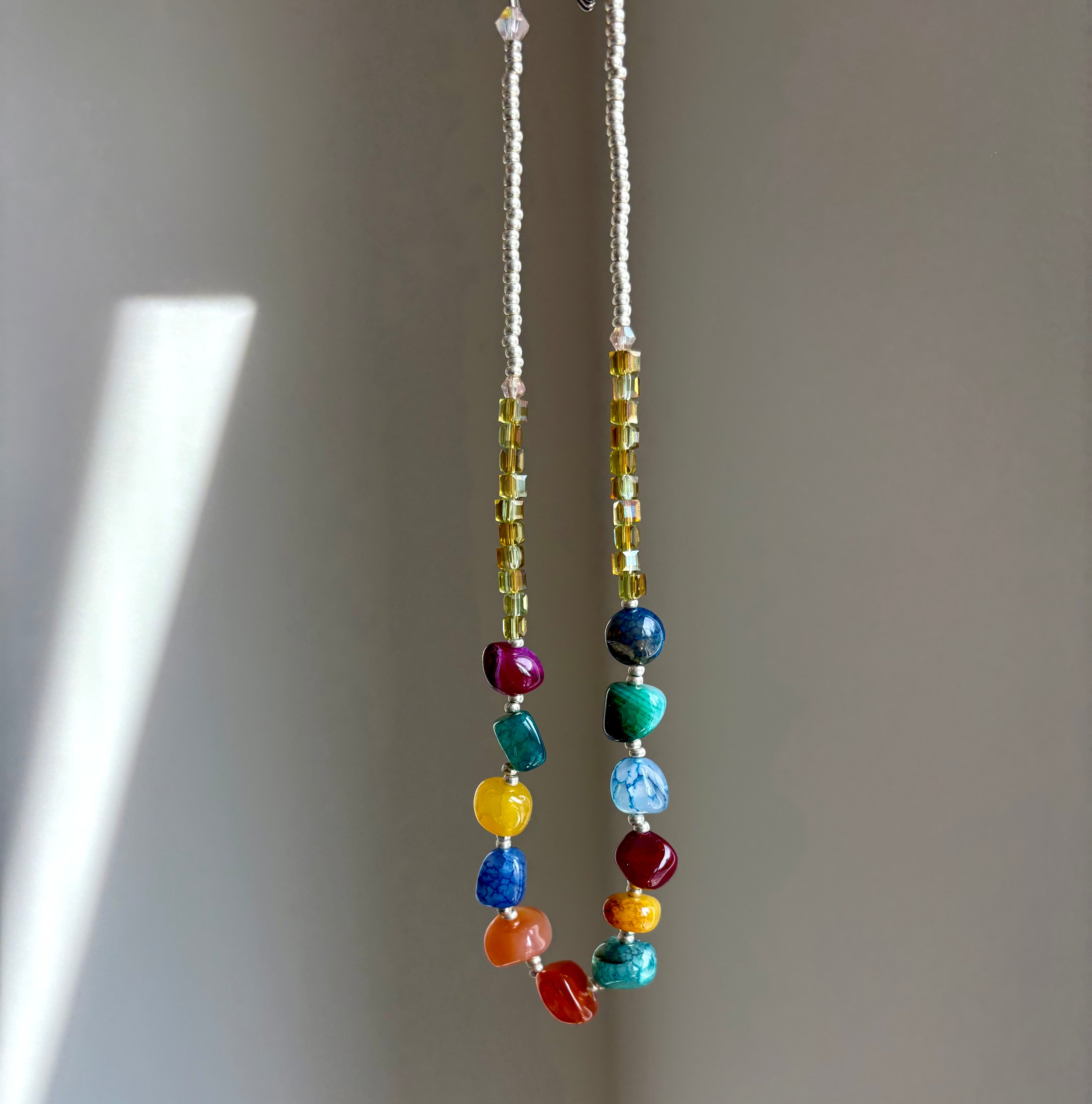 Colorful Stone Beaded Necklace – Bold Multi-Stone Choker