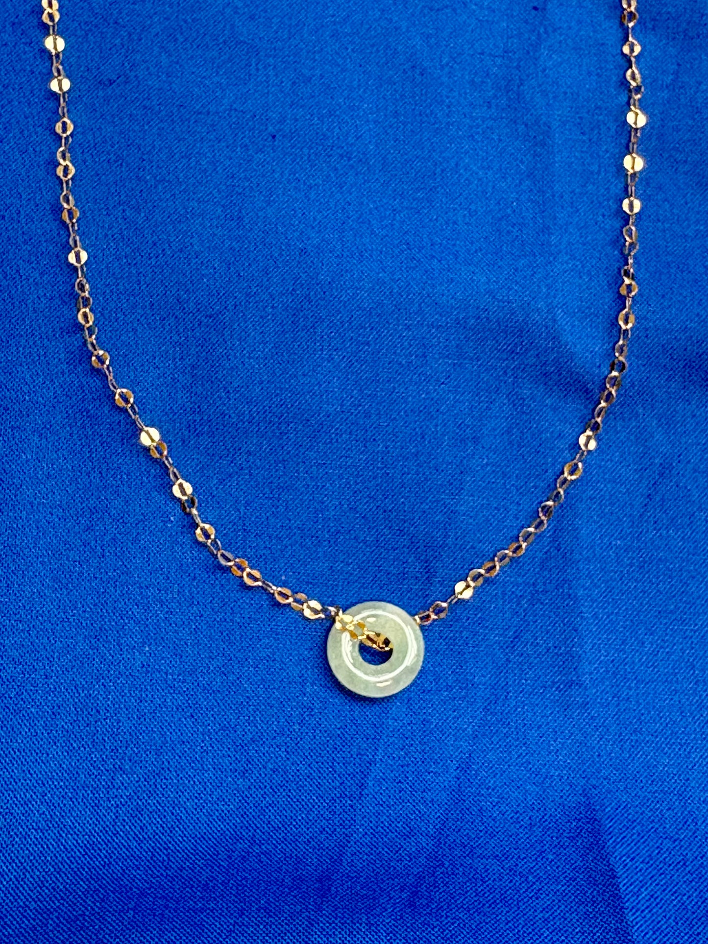 Genuine Jadeite Bi Disc Necklace – 14k Gold Filled Chain (19”) + Waterproof PVD Chain Option