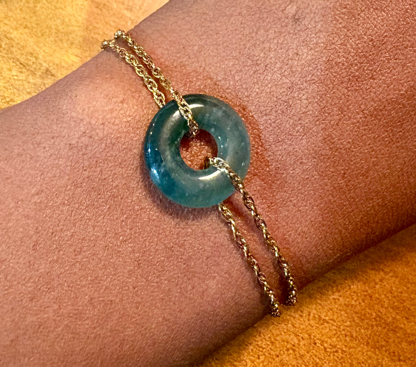 Jadeite Bi Disc Bracelet