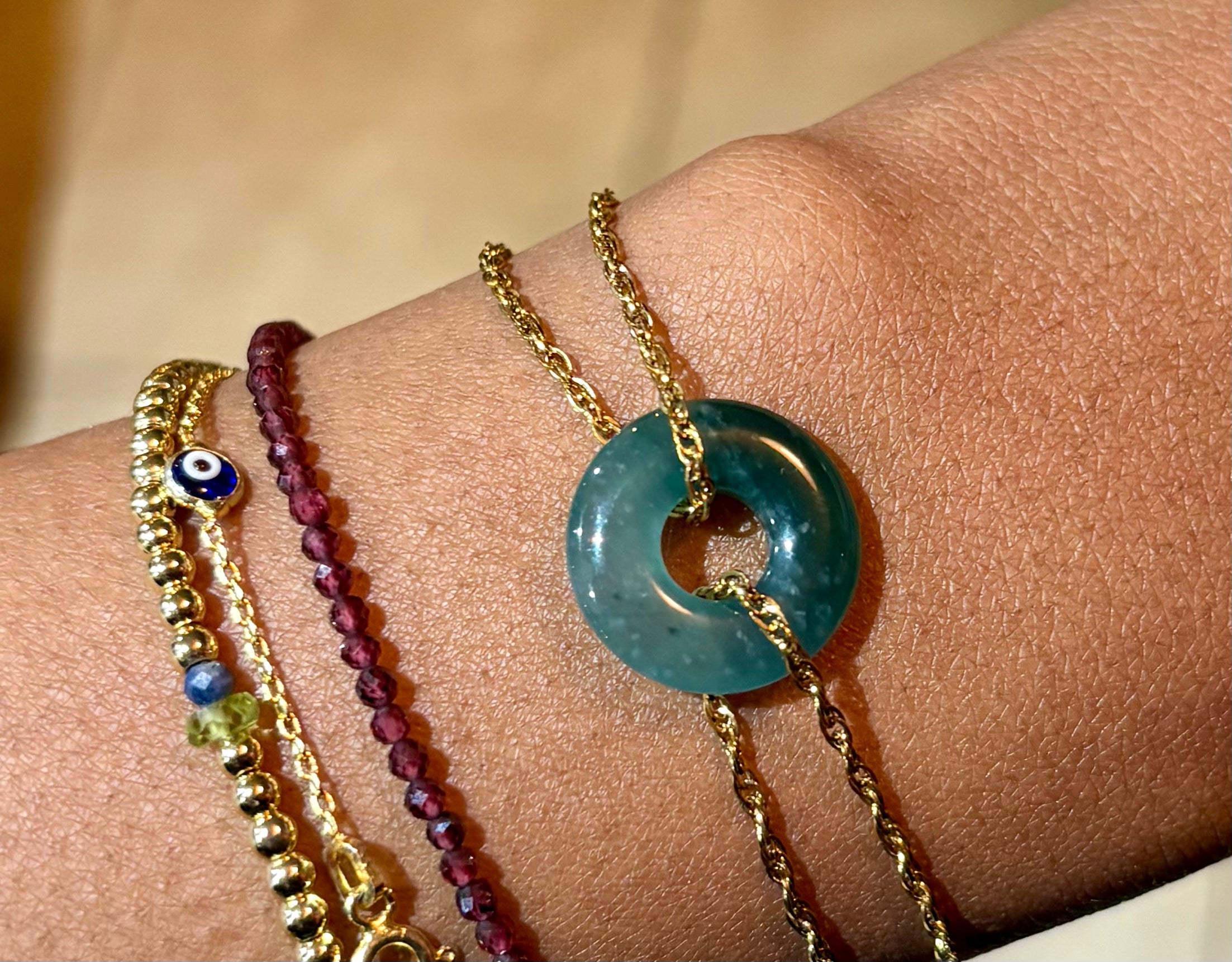Jadeite Bi Disc Bracelet