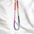 Collar de cuentas Rondelle | Cuentas Rondelle arcoíris | Joyería de moda con cuentas de semillas Miyuki de 18,5" y regalos llamativos para ella