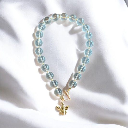 Quartz Bee Necklace