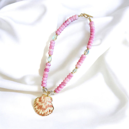 Pink Seashell Jade Necklace
