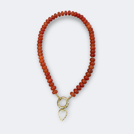 Carnelian Heart Charm Necklace