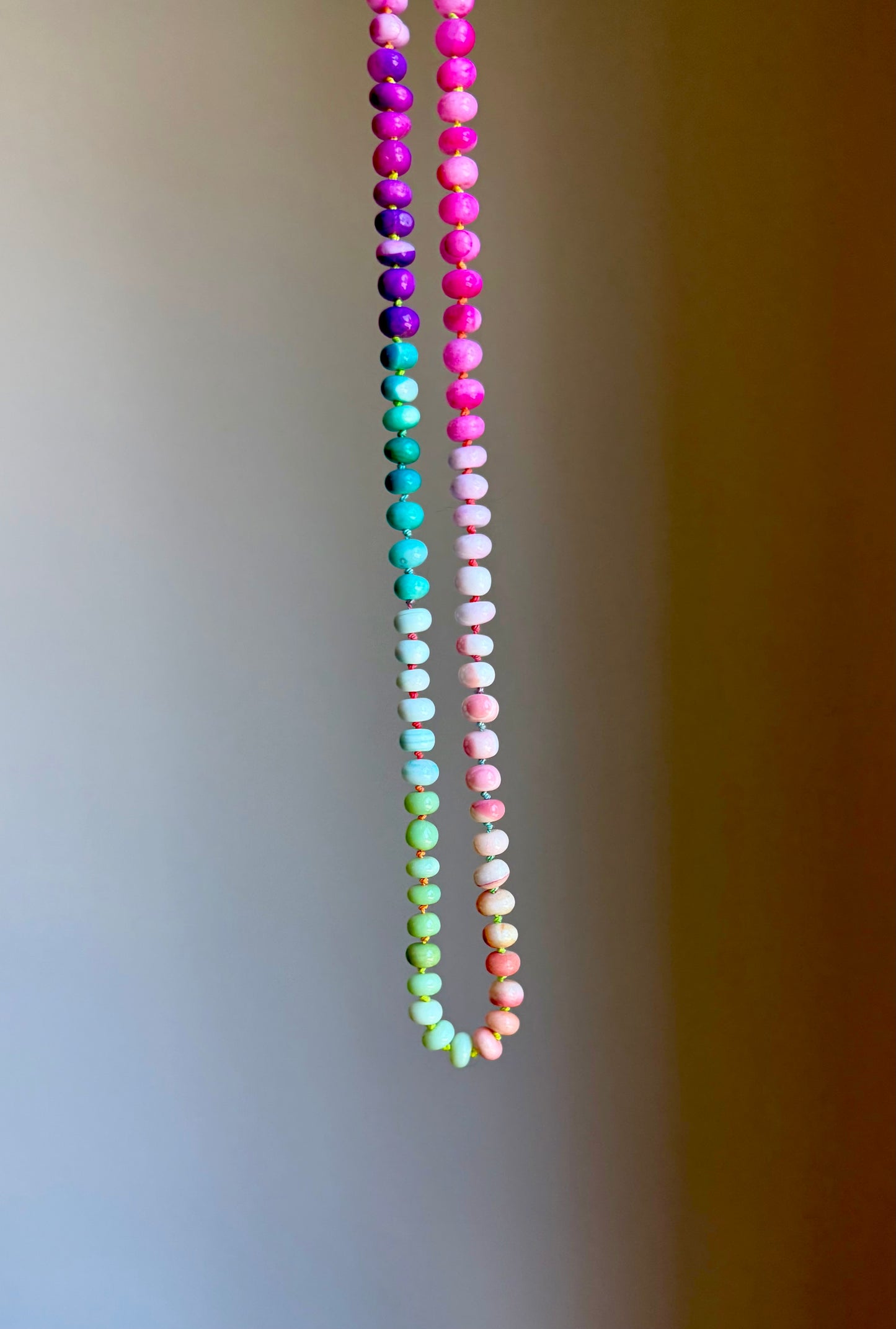 Rainbow Opal Hand-Knotted Necklace | Mermaid Confetti