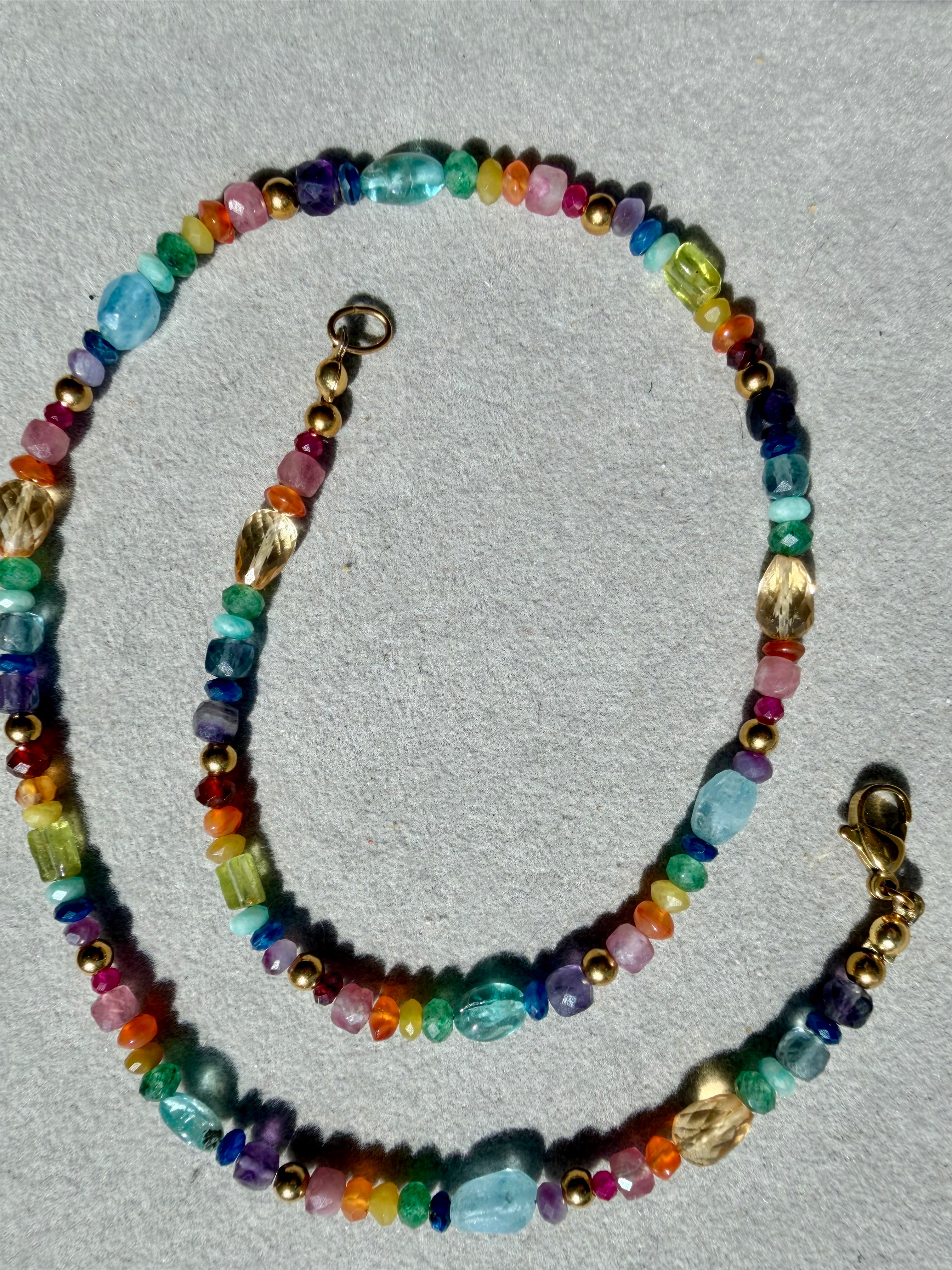 Rainbow Row Necklace | Multicolor Gemstone Necklace