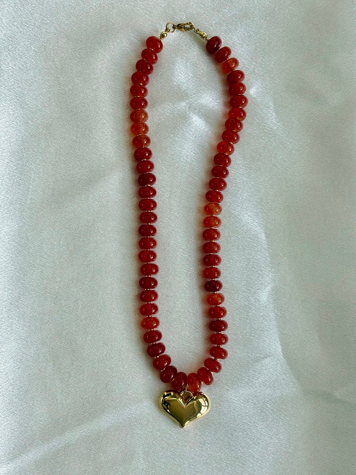 Casual Flame | Carnelian Heart Necklace (17.5”)