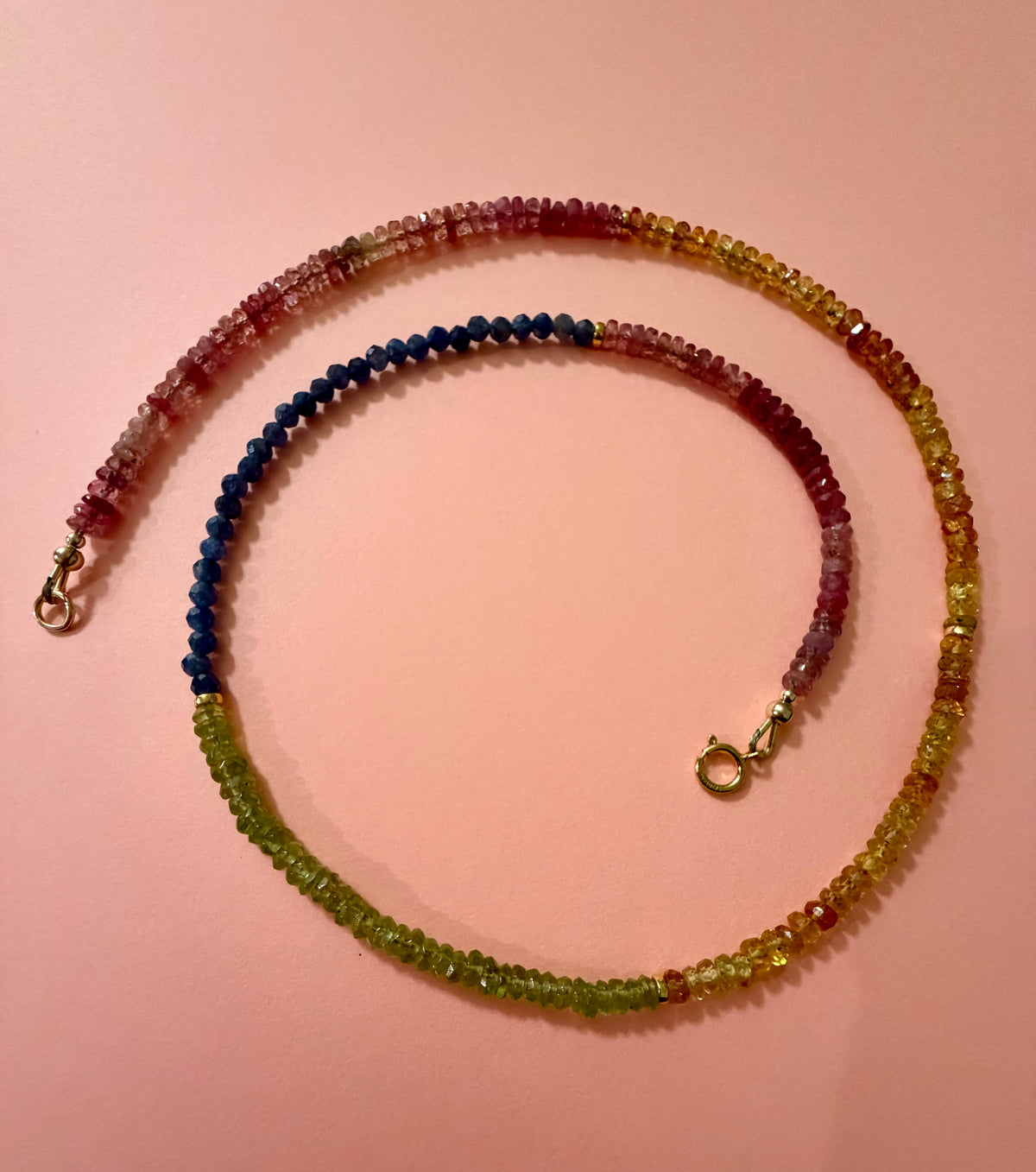 Wildflower | Multicolor Sapphire, Ruby & Peridot Necklace | 14k Gold-Filled