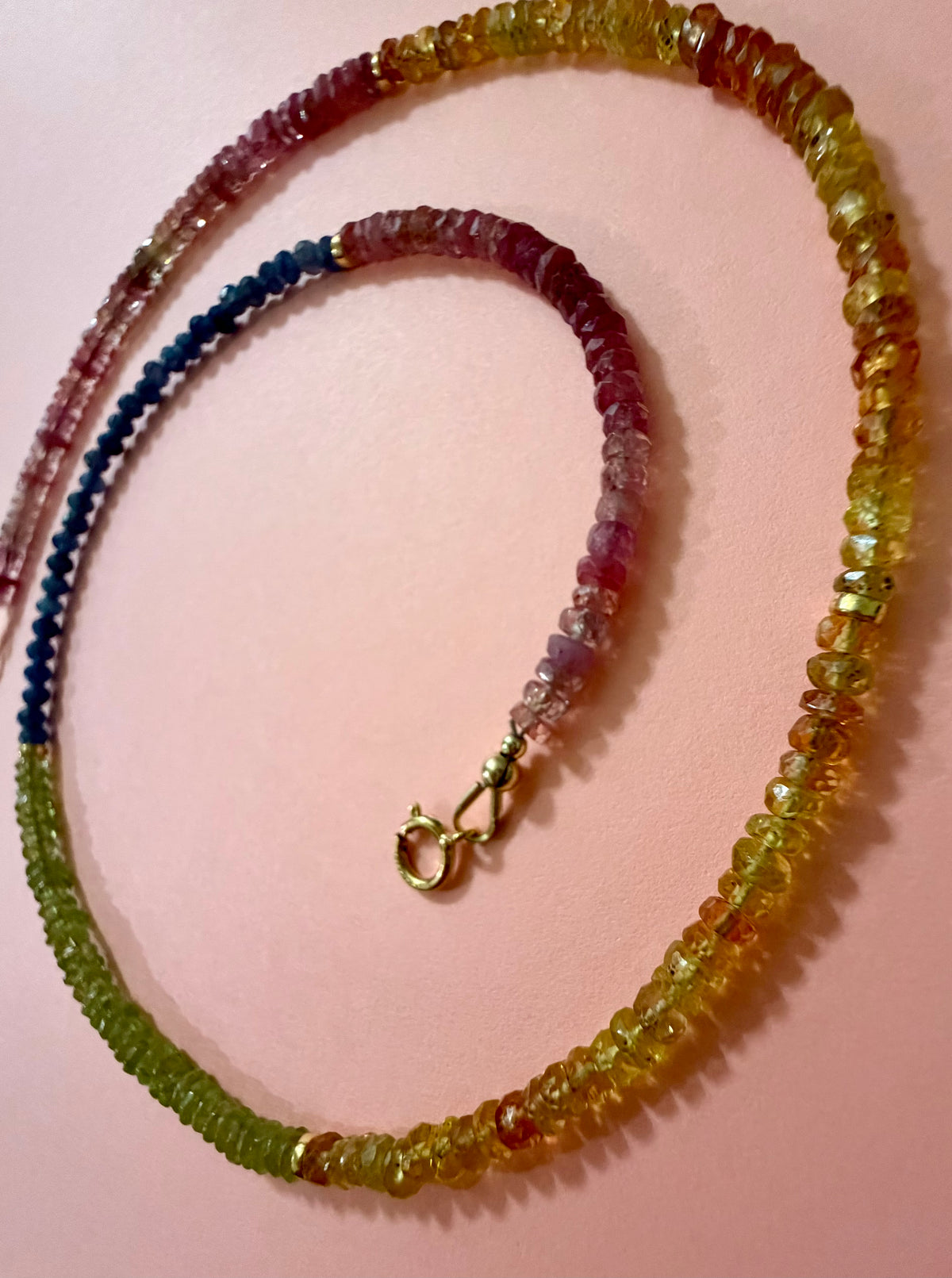 Wildflower | Multicolor Sapphire, Ruby & Peridot Necklace | 14k Gold-Filled