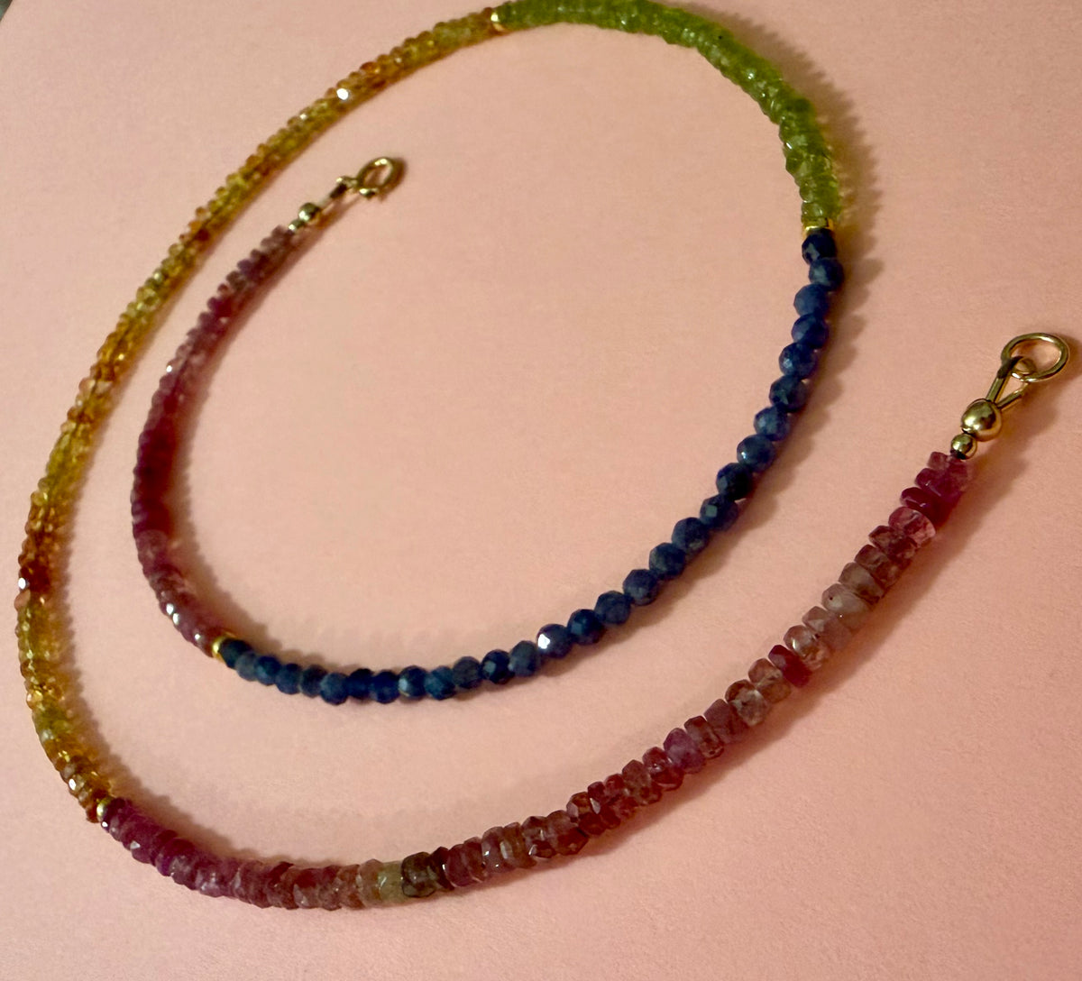 Wildflower | Multicolor Sapphire, Ruby & Peridot Necklace | 14k Gold-Filled