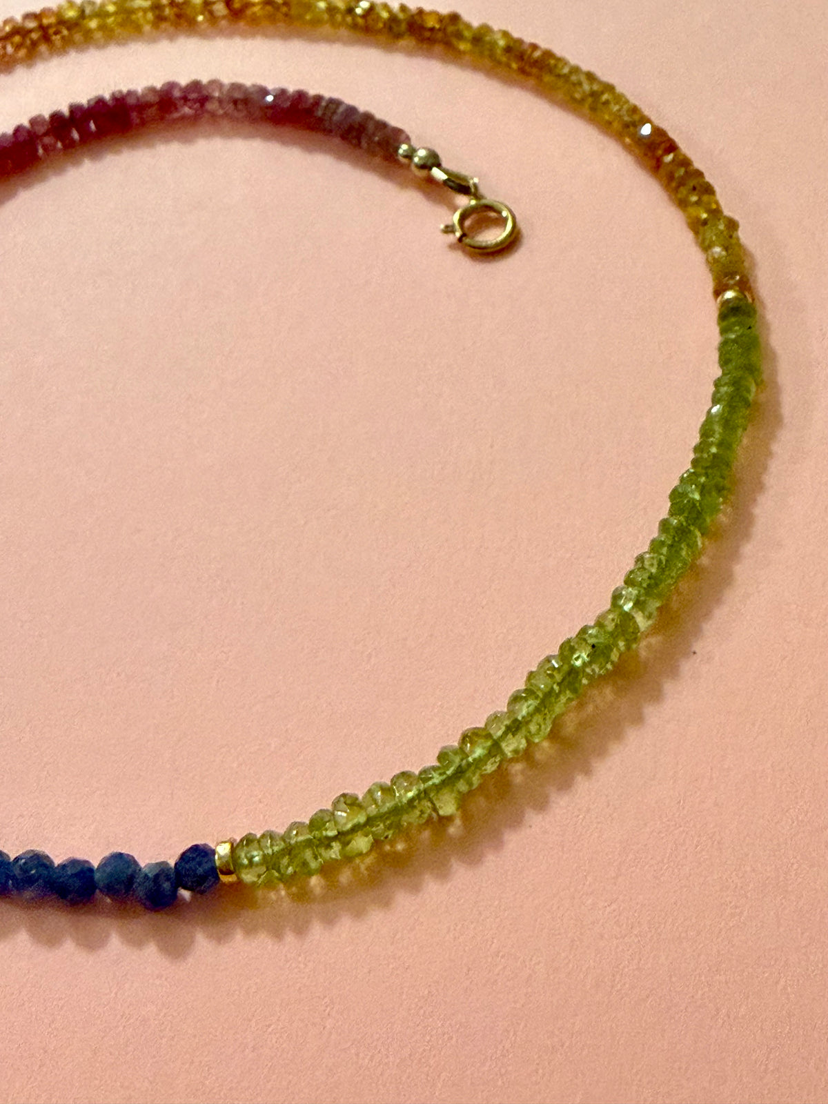 Wildflower | Multicolor Sapphire, Ruby & Peridot Necklace | 14k Gold-Filled