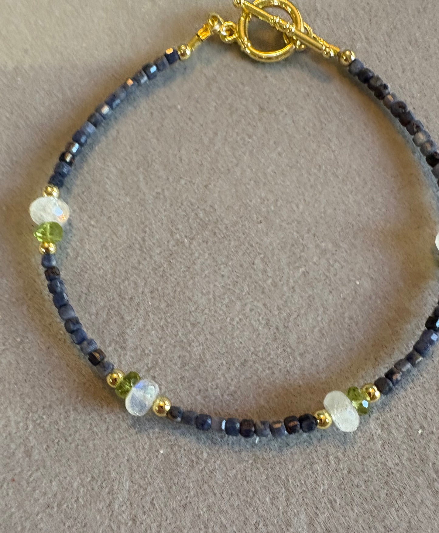 Sapphire Moonstone Peridot Bracelet