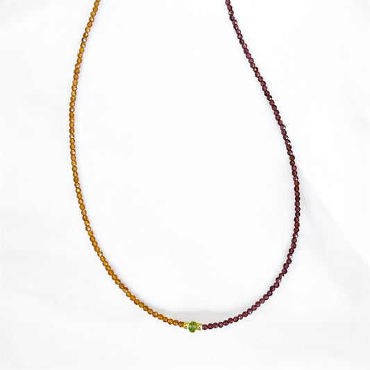Garnet and Peridot Twinkle Necklace