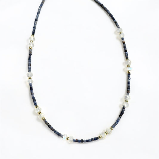 Sapphire and Moonstone Twinkle Necklace
