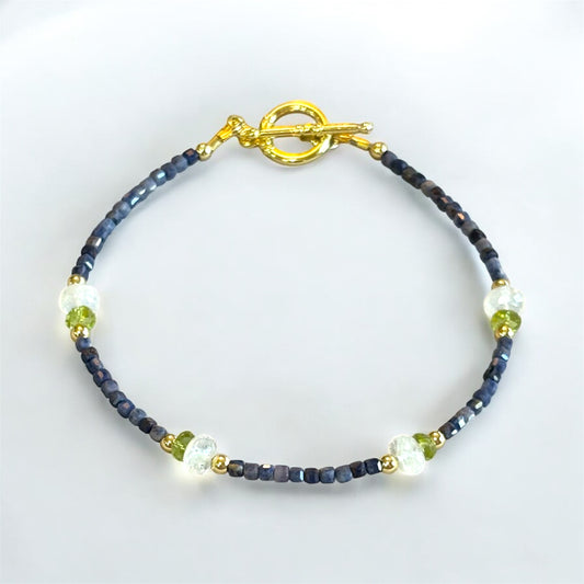 Sapphire Moonstone Peridot Bracelet