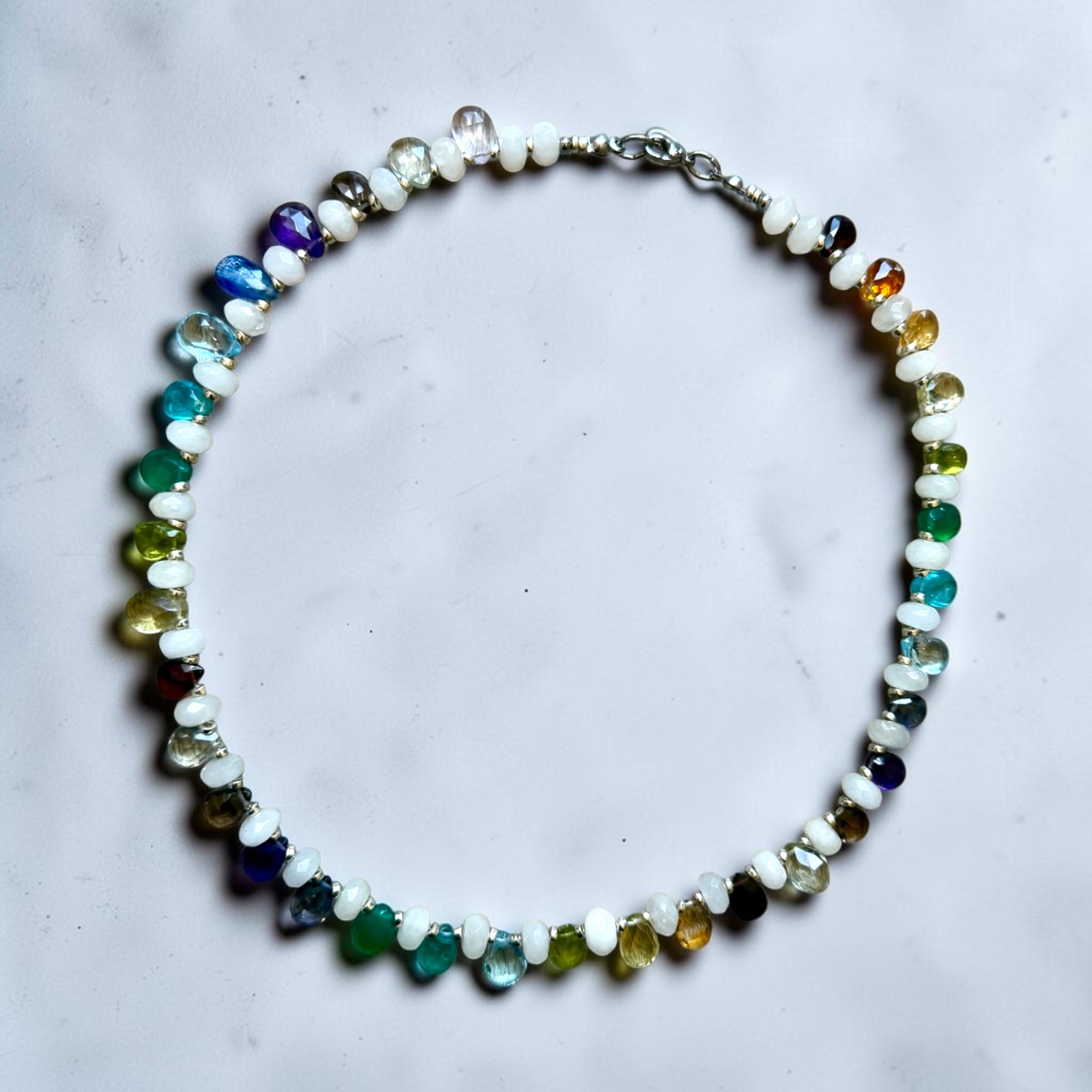 Collected Gems Necklace | Moonstone & Multicolor Gemstone Necklace