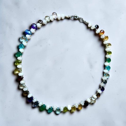 Collected Gems Necklace | Moonstone & Multicolor Gemstone Necklace