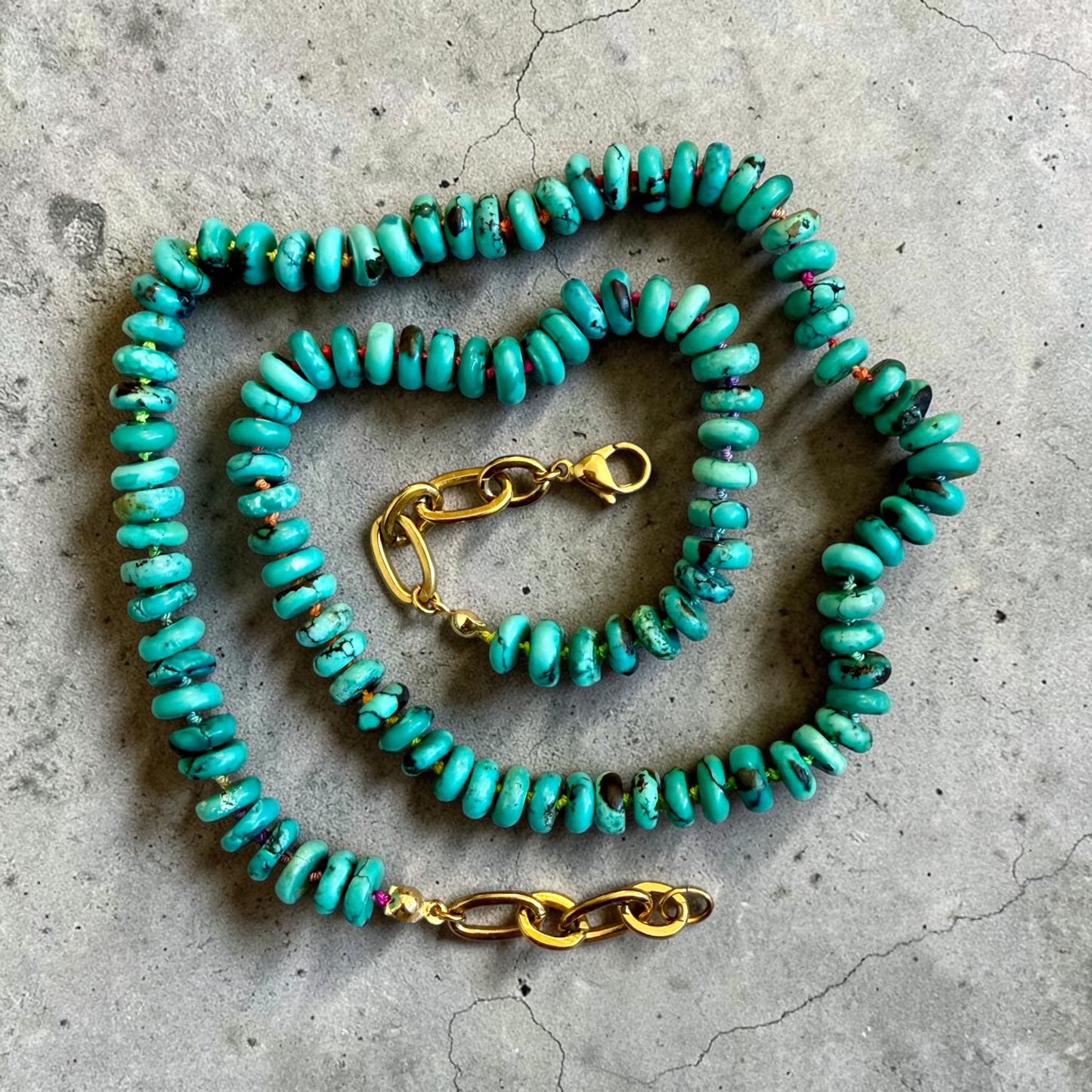 Desert Confetti Necklace | Kingman Turquoise Hand-Knotted Necklace