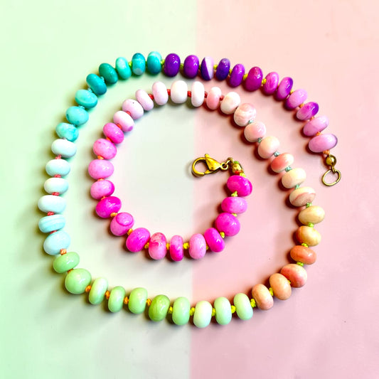 Rainbow Opal Hand-Knotted Necklace | Mermaid Confetti