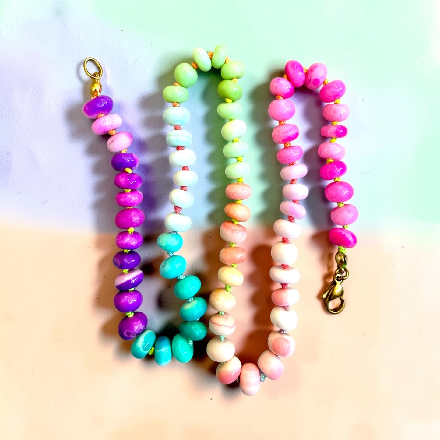 Rainbow Opal Hand-Knotted Necklace | Mermaid Confetti