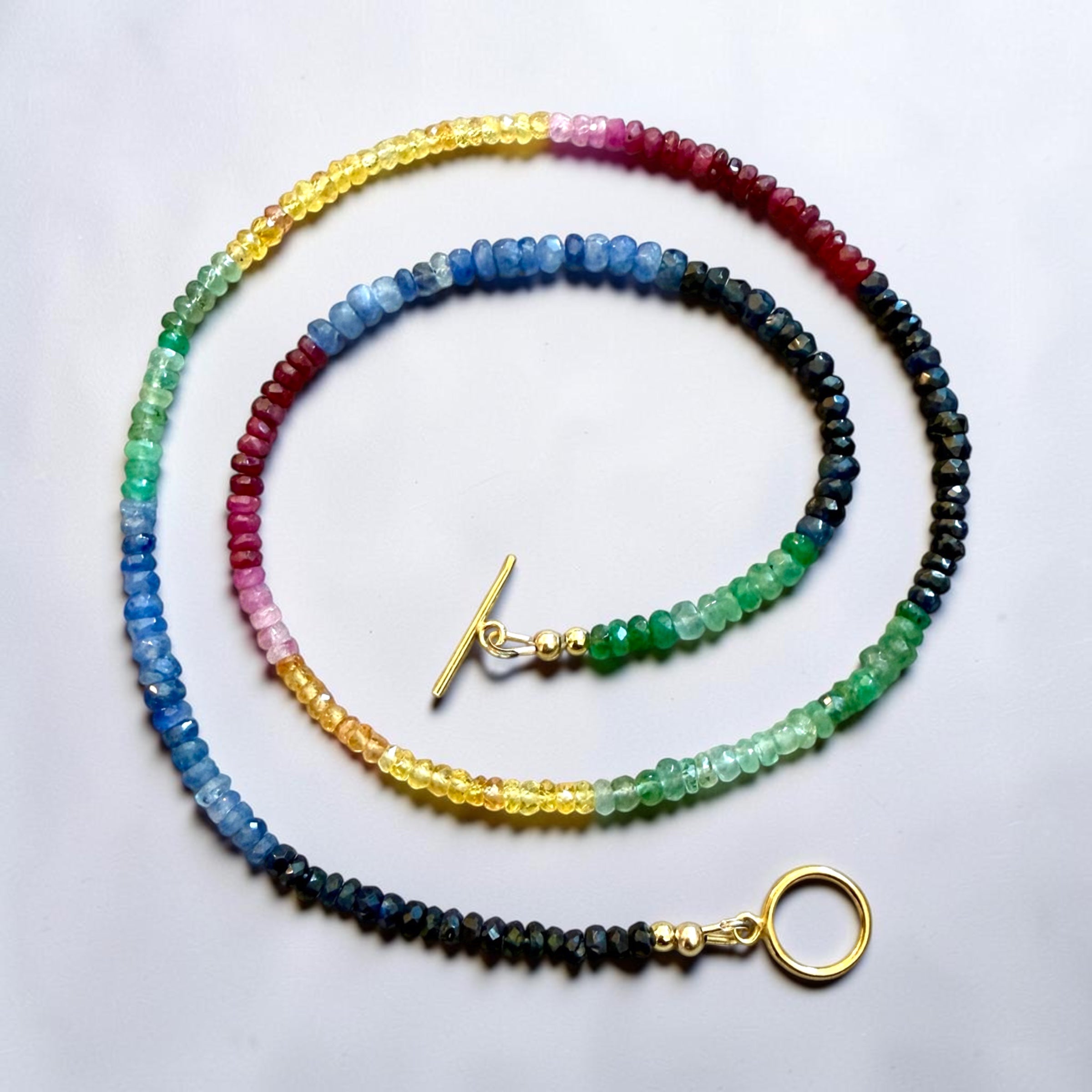 Treasure Trove Necklace | Multicolor Sapphire & Emerald Necklace
