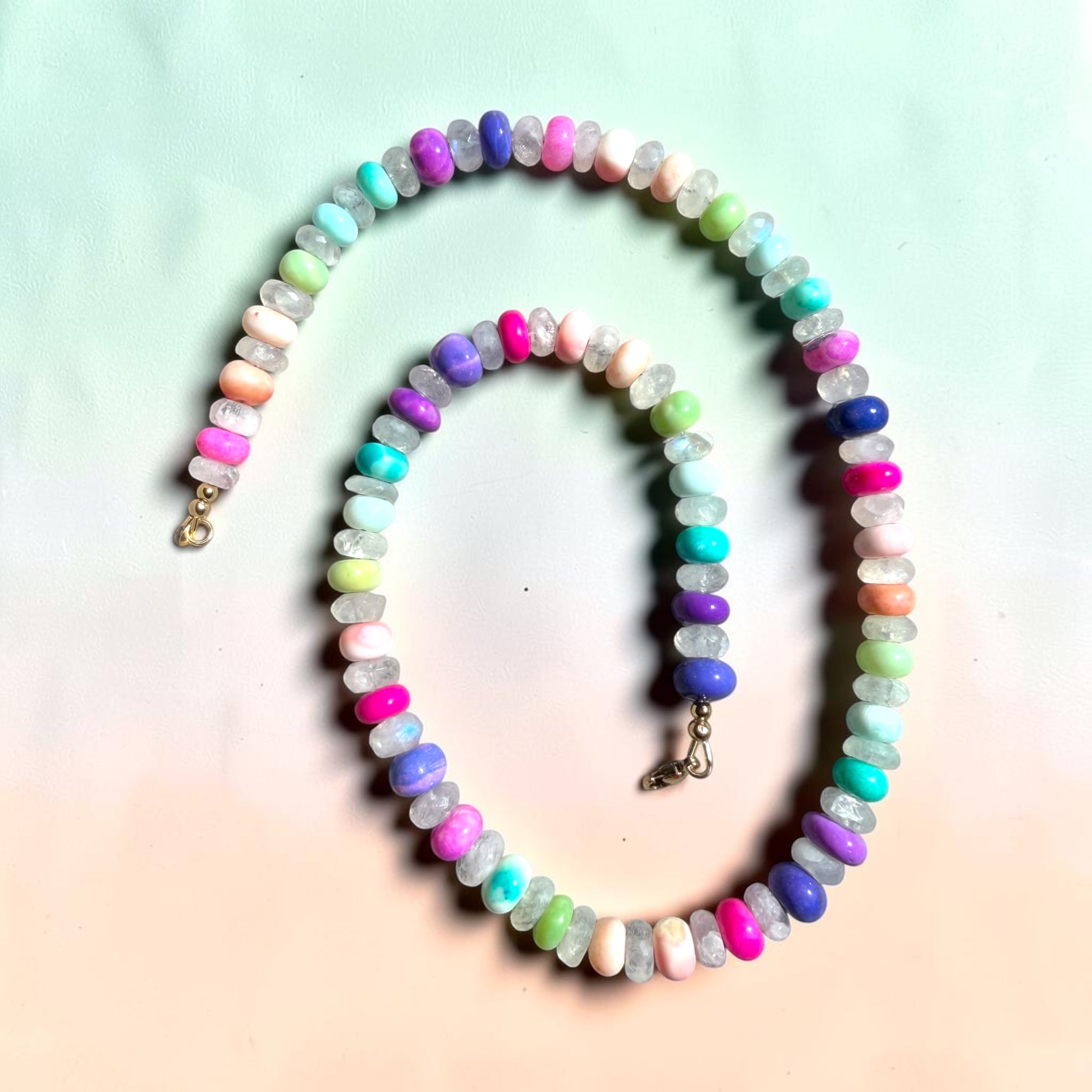 Daydream Necklace | Moonstone & Rainbow Opal Necklace | 14K Gold-Filled