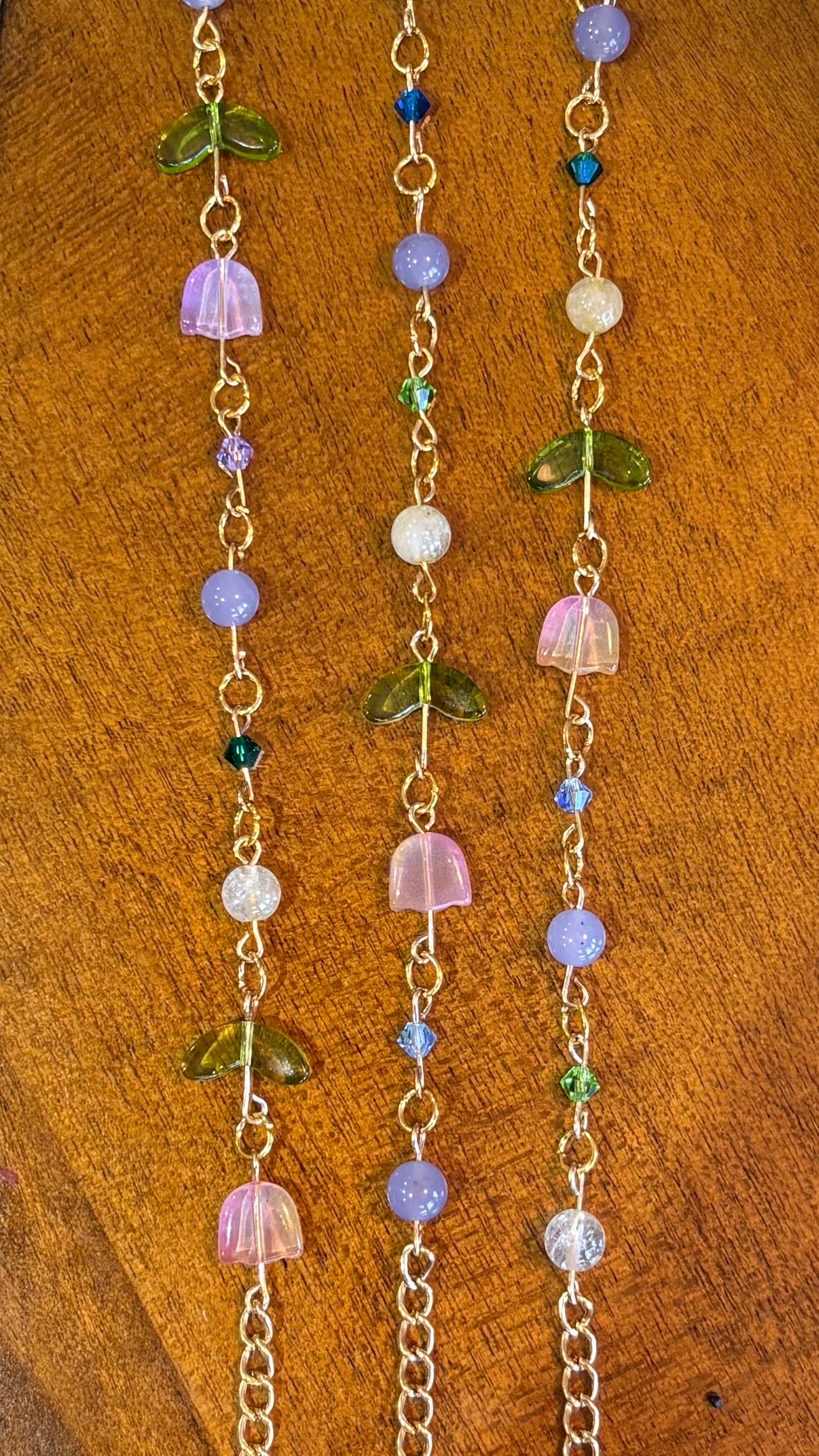 Tulip Bead Bracelet – Adjustable Czech Crystal, Citrine & Glass Beads